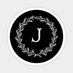 Beautiful Letter J Alphabet Initial Monogram Wreath Magnet